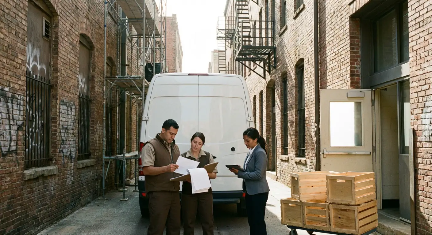 Fort Worth alley delivery access and clearance check