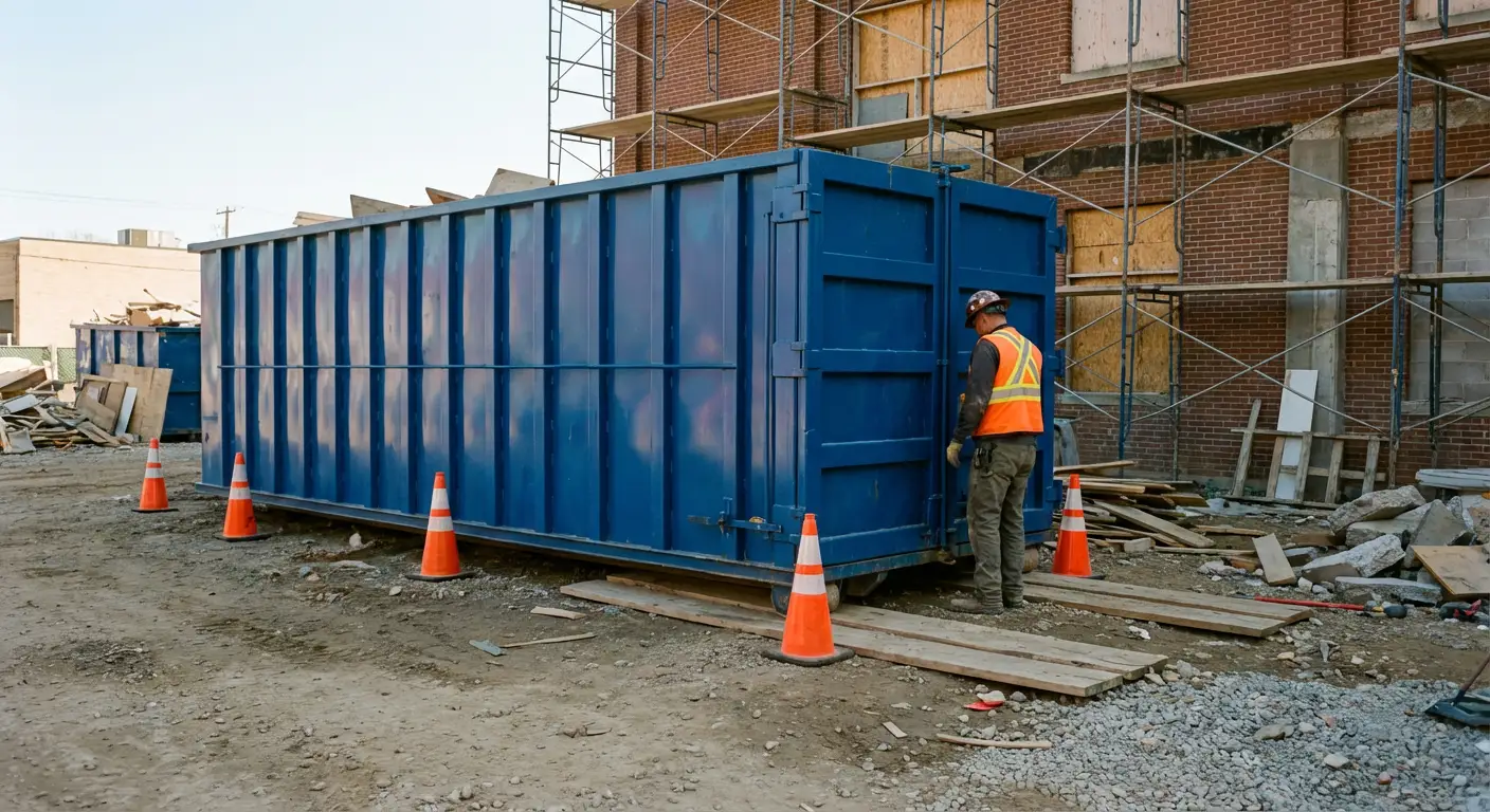 Safety inspection of dumpster placement site in Fort Worth, TX
