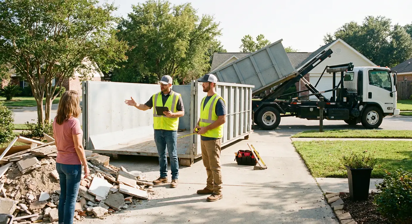 Cowtown Dumpster Rental dumpster delivery truck in Fort Worth, TX