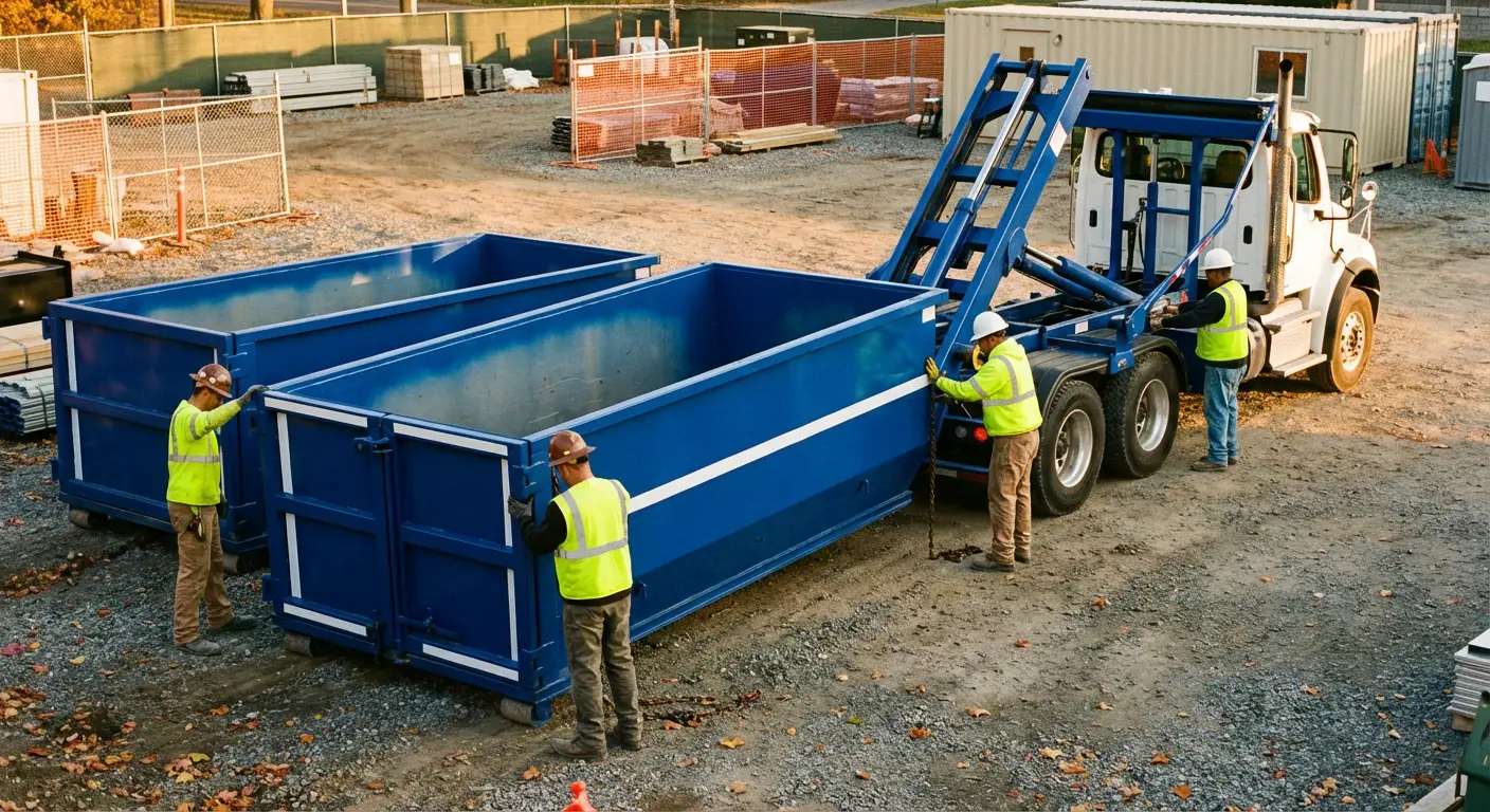 Commercial dumpster logistics and delivery truck access in Fort Worth, TX