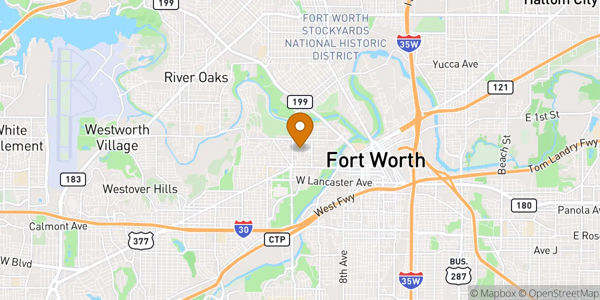 Upper West Side neighborhood map in Fort Worth, TX